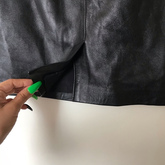 Vintage Alfani Petite Womens Lamb Leather Skirt - Picture 3 of 3